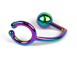 Радужное эрекционное кольцо с анальным плагом Rainbow Horse Shoe Ring with 40mm Diameter Ball (Цвет: разноцветный)