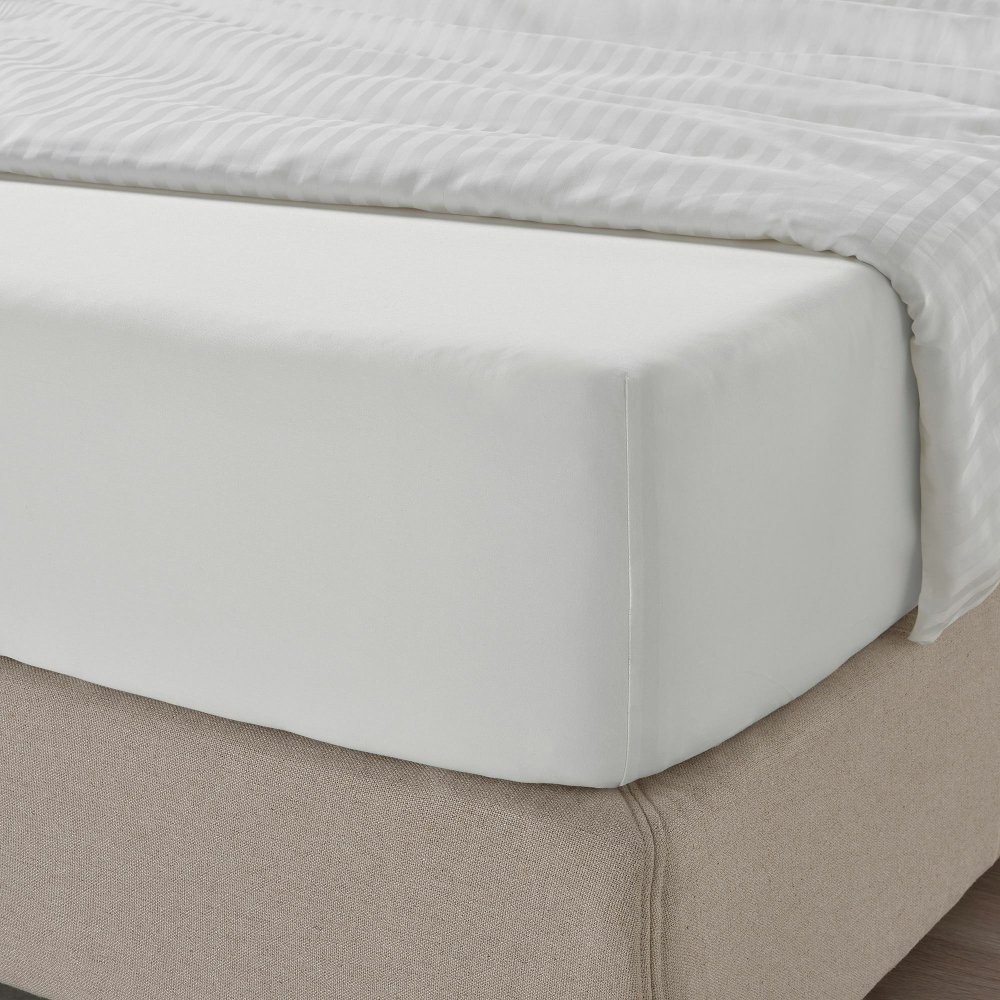 Простыня на резинке IKEA NATTJASMIN (НАТТЭСМИН), Белый, 180х200 см