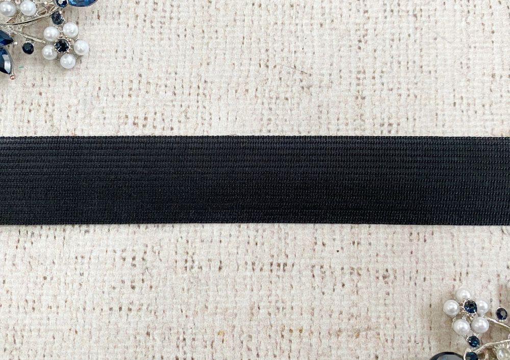 Тесьма вязаная окантовочная, ш. 2,2 см, 2,4 гр/м, чёрный