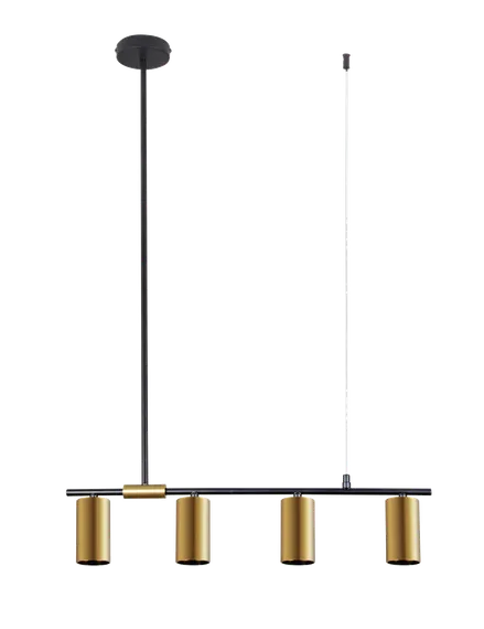 Светильник подвесной светодиодный NewRgy 9001A-DW-4 BLACK+BRASS, 4×10 Вт, чёрный