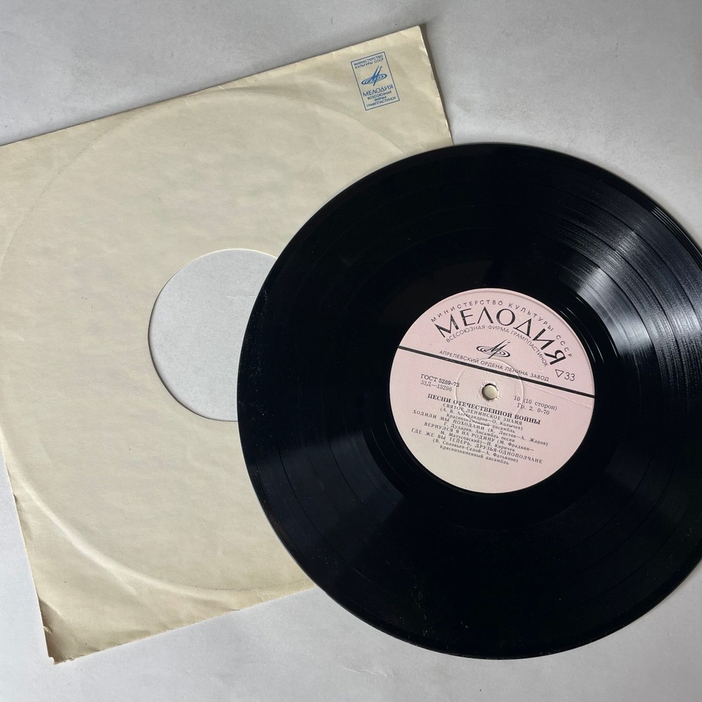 Винтажная виниловая пластинка LP Песни Великой Отечественной Войны (СССР 1978) Где Же Вы Теперь, Друзья однополчане