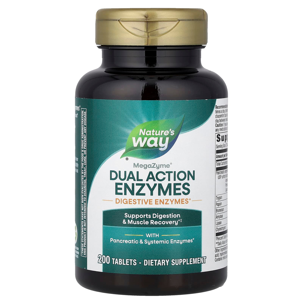 Nature's Way, MegaZyme®, ферменты двойного действия, 200 таблеток
