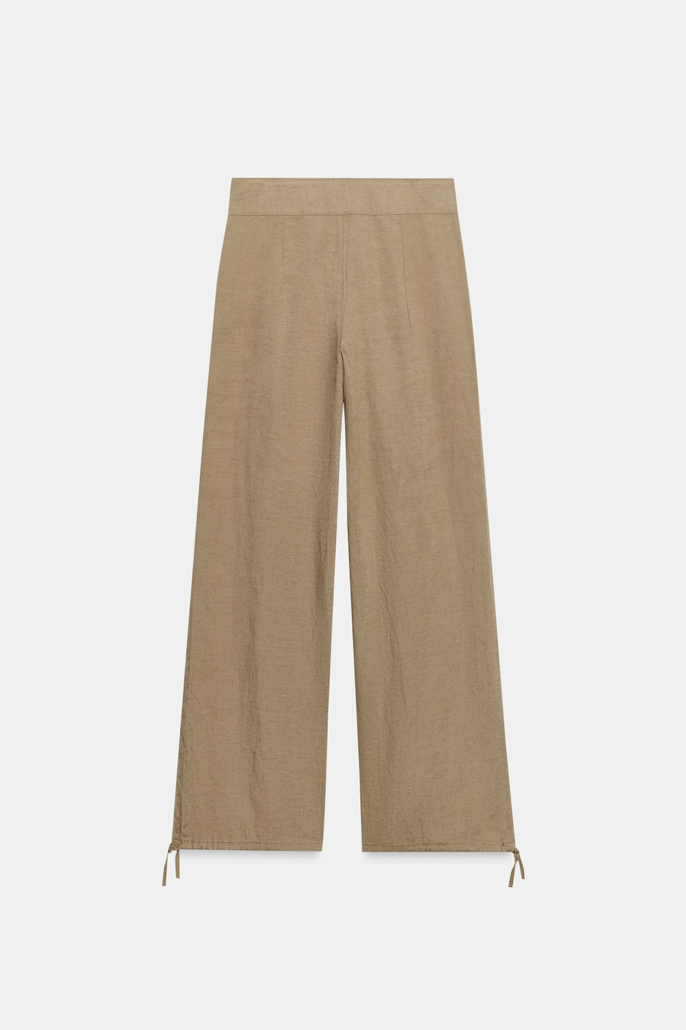 ЛЬНЯНЫЕ БРЮКИ С ШИРОКИМИ ШТАНИНАМИ И ШНУРКАМИ — ZARA