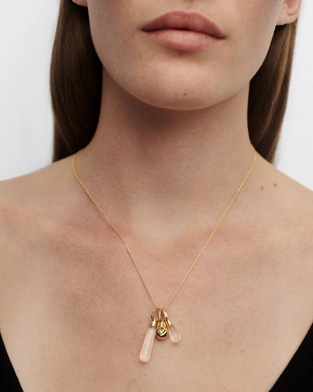 Подвеска Rock Crystal Large Drop серебро 925 пробы покрытое золотом