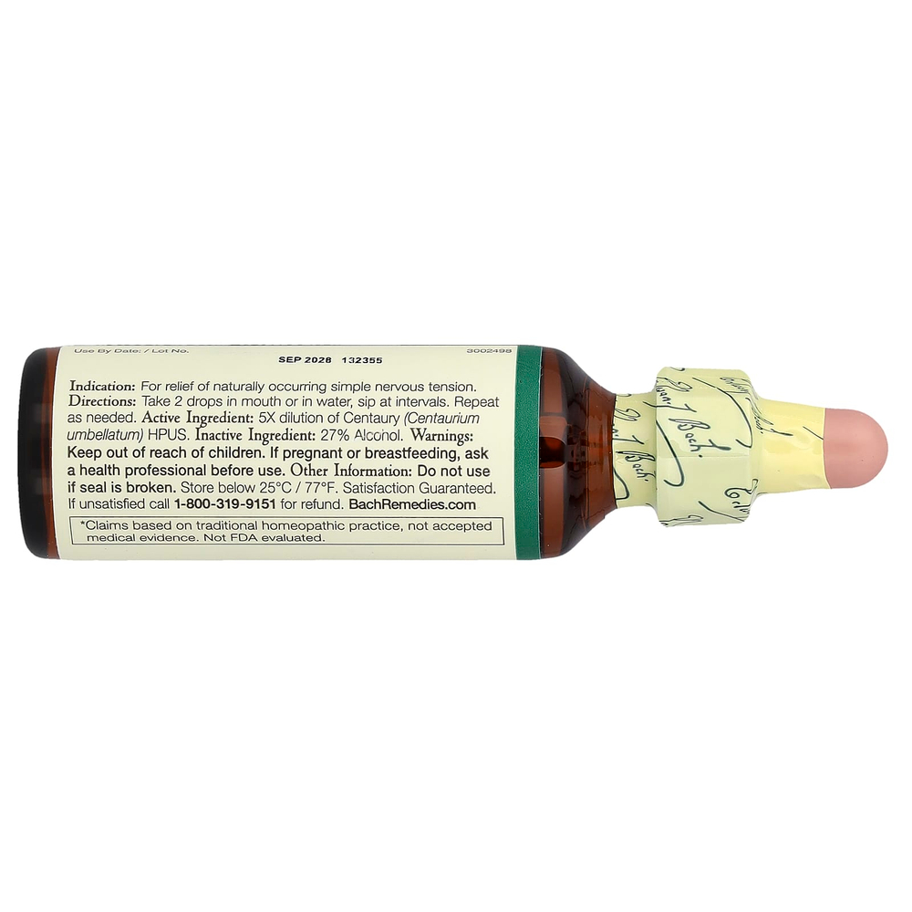 Bach, Original Flower Remedies, золототысячник, 20 мл (0,7 жидк. унц.)