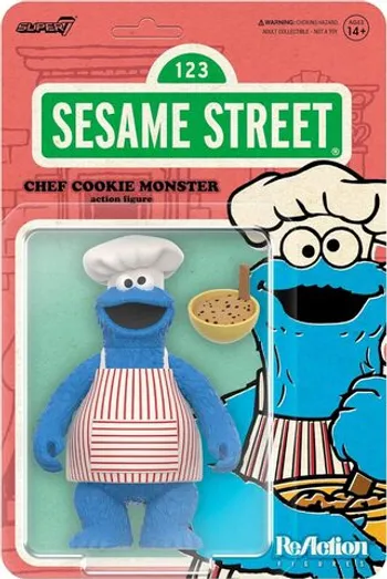 Фигурка Super7 ReAction Seasame Street: Chef Cookie Monster (Series 4)