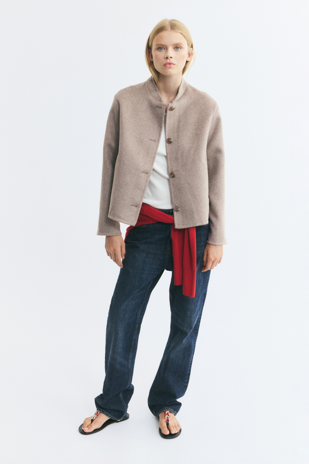 Короткая куртка ручной работы из смеси с шерстью - H&M