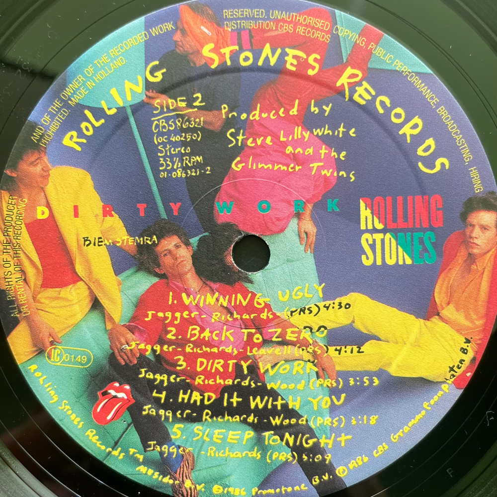 Rolling Stones - Dirty Work (Голландия 1986г.)