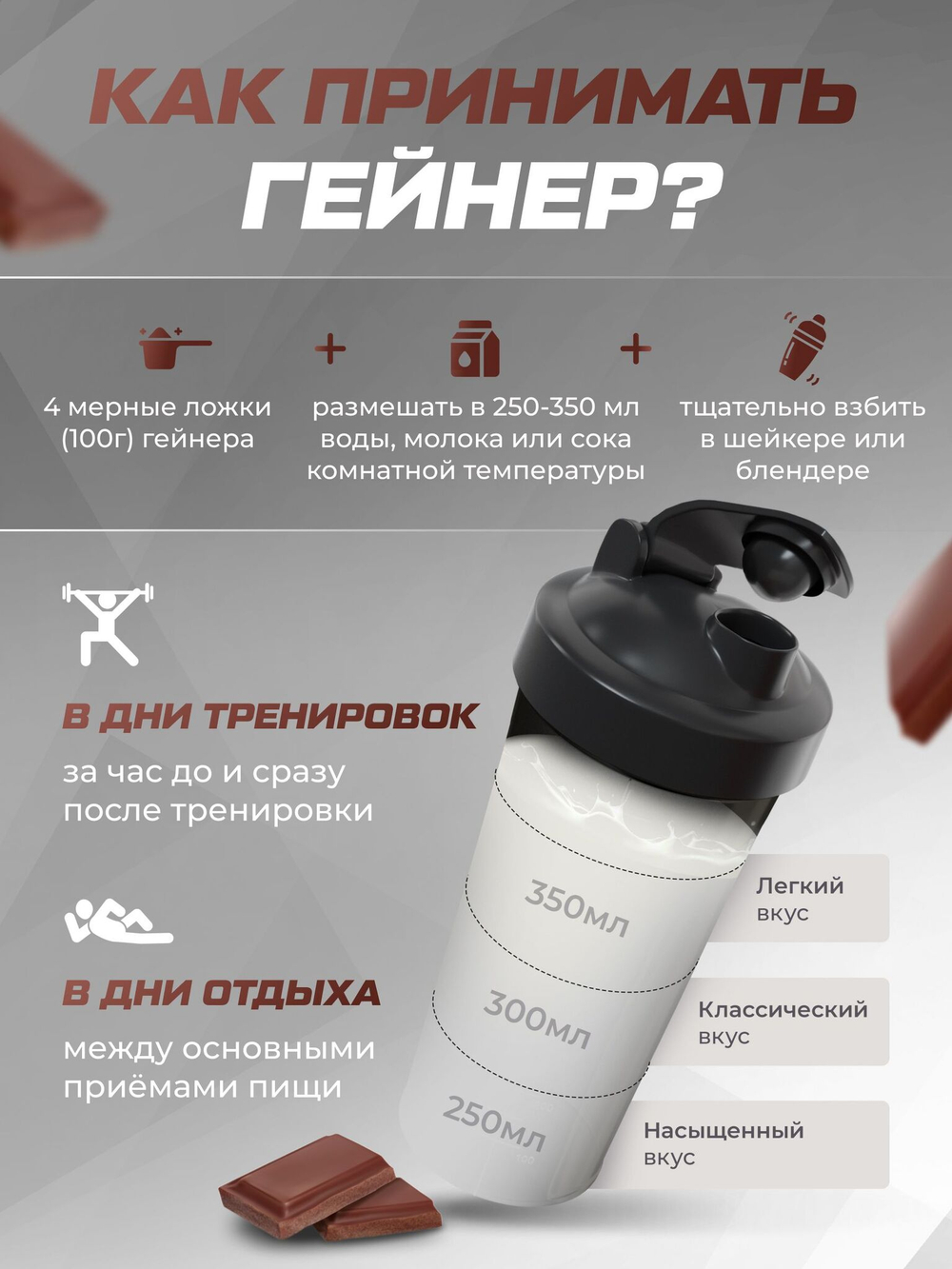 Гейнер высокобелковый шоколадный