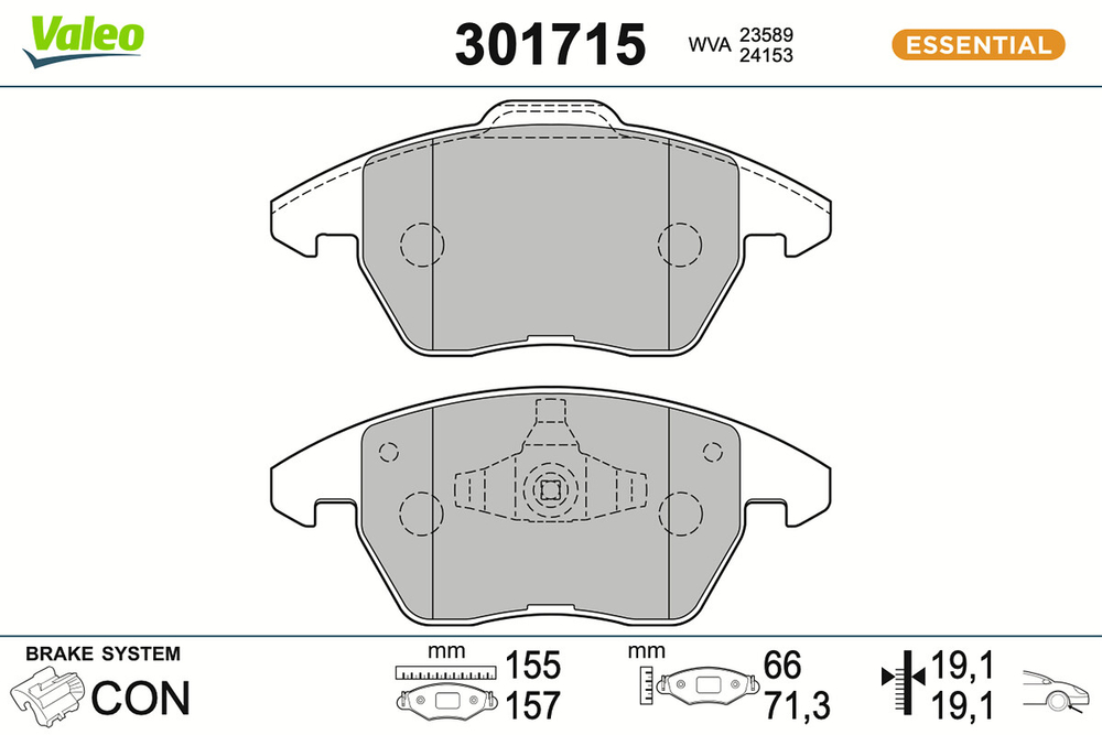 VALEO - 301715-VAL - Brake Pad Set, disc brake