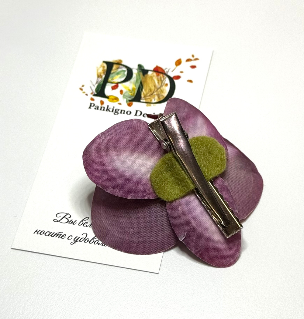 Заколка-зажим Pankigno Design с цветком мини орхидеей