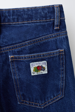 ZARA - FRUIT OF THE LOOM™ ДЖИНСЫ СВОБОДНОГО КРОЯ, СИНИЙ