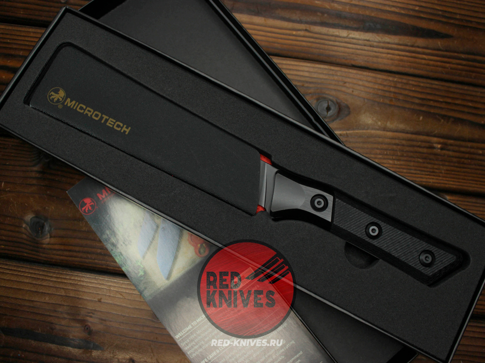 Кухонный нож Microtech Boning кастом - клинок DLC, больстеры титан, рук. Carbon