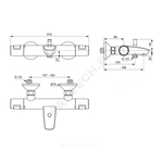 Промо-комплект для ванны с душем CERATHERM T25 Ideal Standard BC984AA