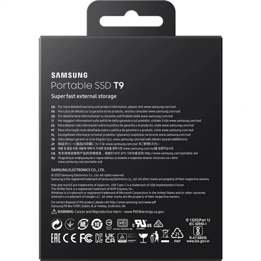 Внешний SSD Samsung Т9 Portable 1 TB Black (MU-PG1T0B/WW)
