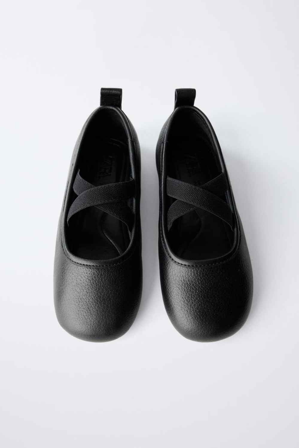 ZARA КОЖАНЫЕ БАЛЕТКИ, ЧЕРНЫЙ