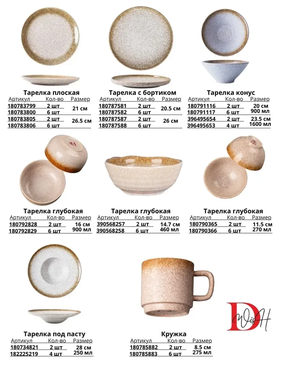 Набор посуды 2 тарелки глубокие охра фарфор салатник 20 см