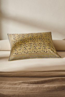 ZARA HOME ЧЕХОЛ ДЛЯ ДЕКОРАТИВНОЙ ПОДУШКИ С ВЫШИВКОЙ, СВЕТЛО-ЗЕЛЕНЫЙ