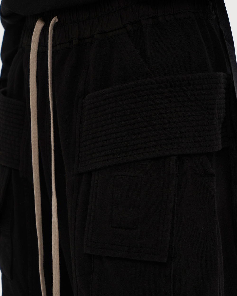 RICK OWENS DRKSHDW БРЮКИ ЧЕРНЫЕ CREATCH CARGO DRAWSTRING