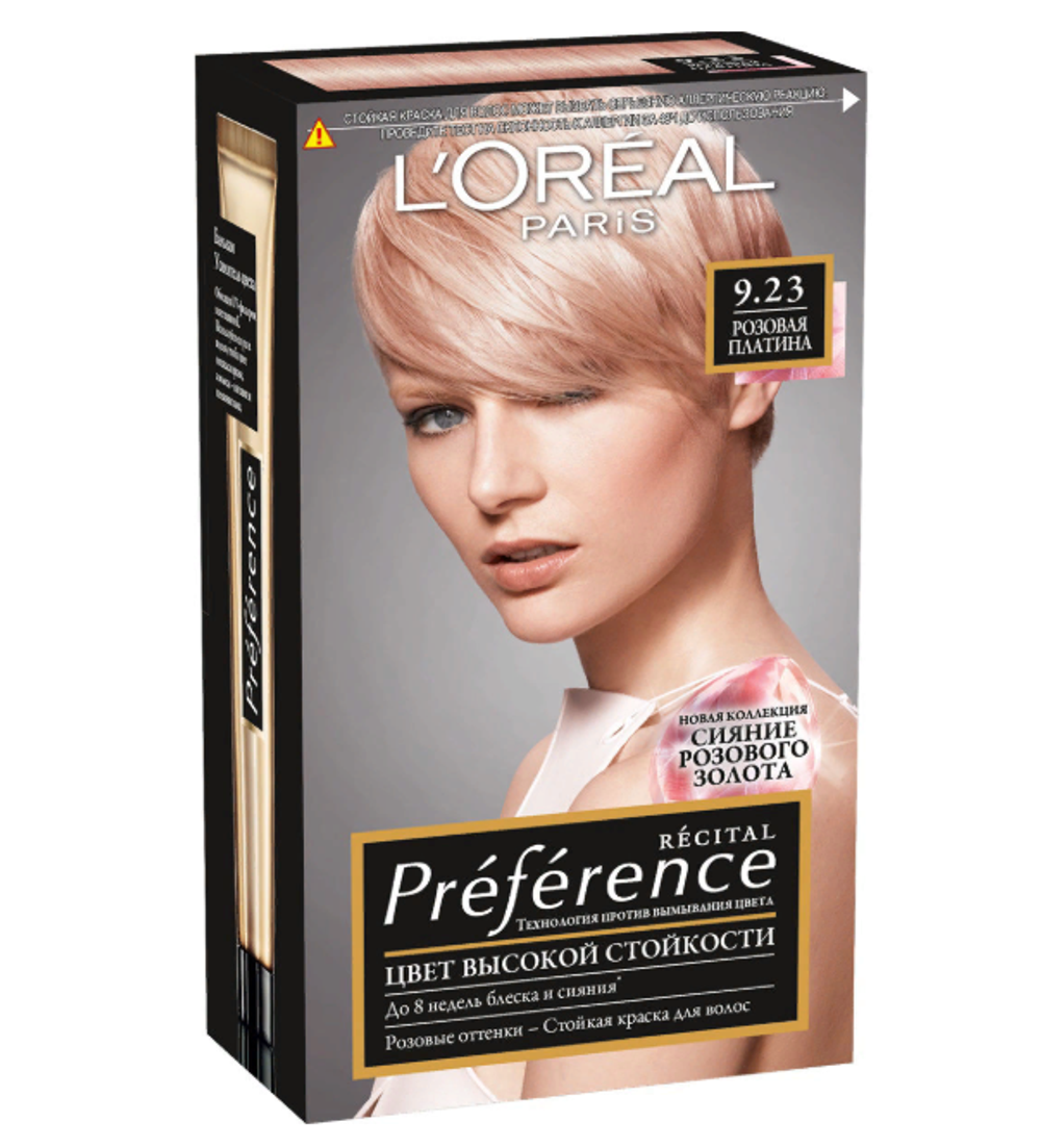 L'Oreal Paris Краска для волос Preference Recital, тон №9.23, Розовая платина, 40 мл