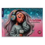 Альбом для рисования А4 "Крутые девчонки" 40л 100гр/м2 (Funguru)