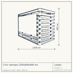 Стол тренера 1200х600х800 мм — от 21 000 ₽