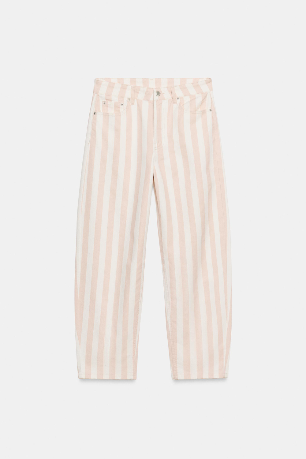 ЗАУЖЕННЫЕ ДЖИНСЫ В ПОЛОСКУ СО СРЕДНЕЙ ПОСАДКОЙ — ZW COLLECTION — ZARA