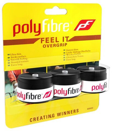 Намотки теннисные Polyfibre Feel It Overgrip 3P - black