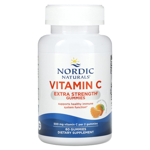 Nordic Naturals, жевательные таблетки с витамином C, со вкусом мандарина, 60 жевательных таблеток (250 мг в 1 жевательной таблетке)