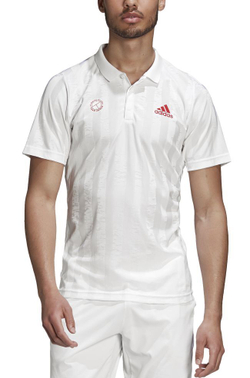 Мужское теннисное поло Adidas Freelift Polo ENG M - white/scarlet