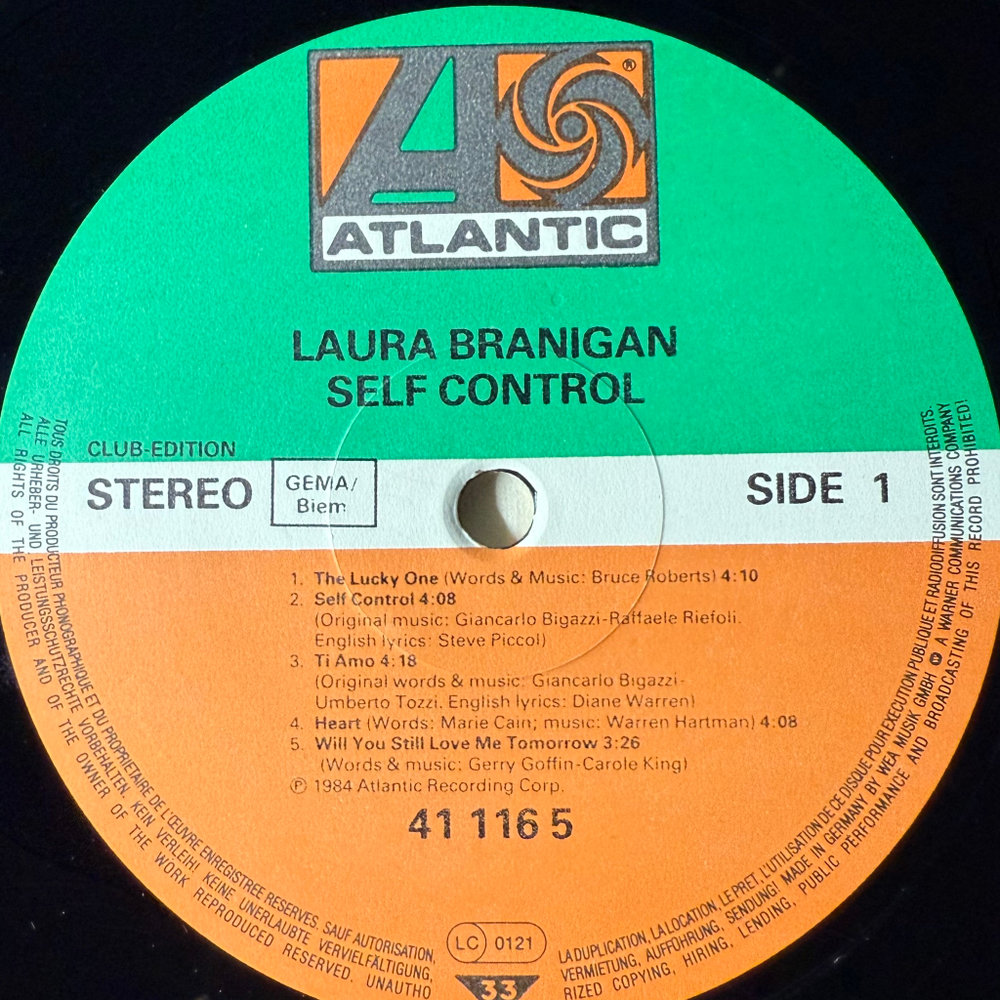 Laura Branigan ‎– Self Control (Германия 1984г.) Club