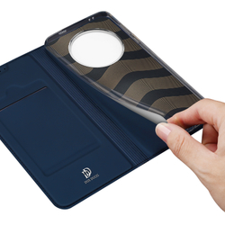 Чехол книжка из PU кожи синего цвета от Dux Ducis для Honor Magic 7 Pro, серия Skin Pro Series Case