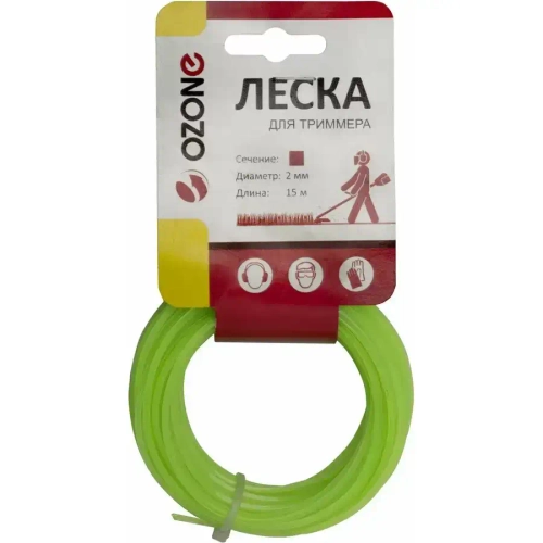 Леска для триммера 15 м, 2 мм OZONE LTR-2.0SQ-15