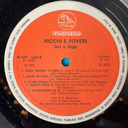 Винтажная виниловая пластинка LP Ricchi E Poveri Богатые и Бедные Ieri E Oggi (Italy 1983)