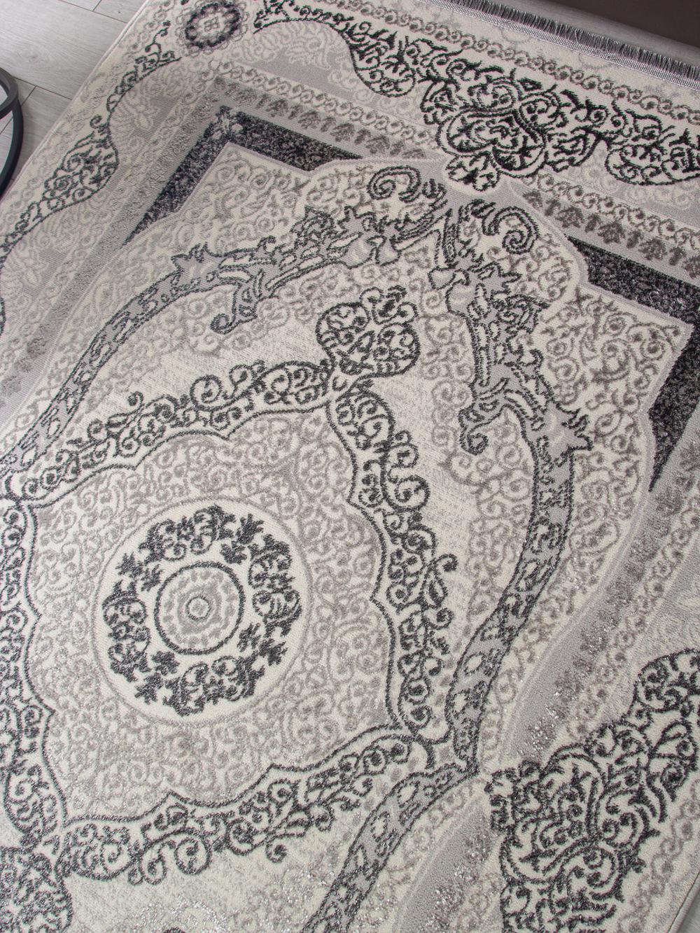 Ковер 3098G - GREY / GREY - Прямоугольник - коллекция LORA размер 100*200 см