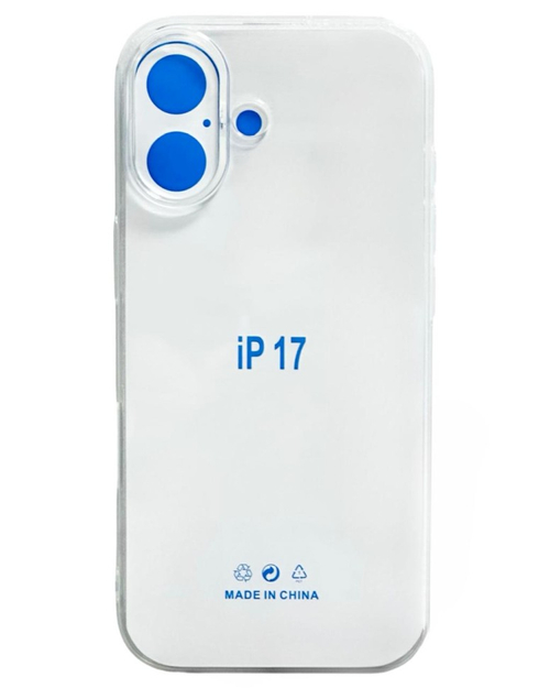 Чехол-накладка силикон i-Phone 17 6.3" прозрачный 1.5мм тех.пак