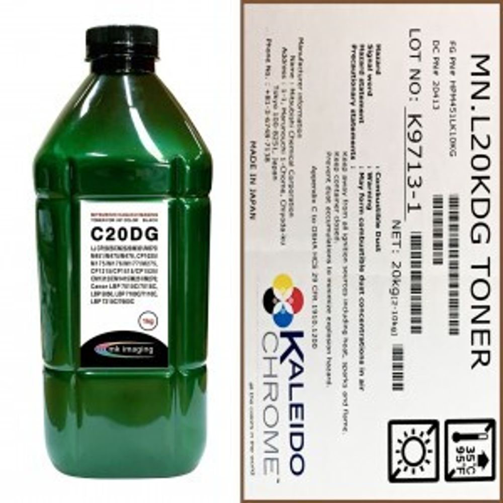 Тонер для HP Color Универсал тип C20DG (1кг, черный, glossy, Chemical MKI) Green Line Тонер для HP Color Универсал тип C20DG (1кг, черный, glossy, Chemical MKI) Green Line