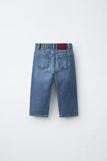 ZARA ДЖИНСЫ STRAIGHT, ВЫЦВЕТШИЙ СИНИЙ