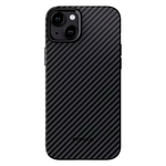 Чехол из арамидного волокна с поддержкой MagSafe PITAKA MagEZ Case 4 1500D для iPhone 15, Black / Grey Twill (Cаржевое переплетение)