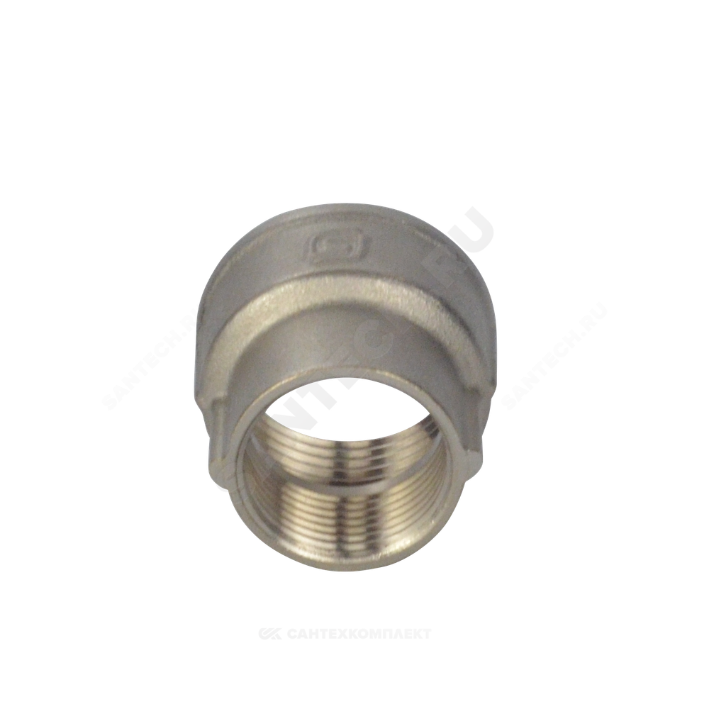 Муфта латунь никель переходная Ду 25х15 (1"х1/2") ВР/ВР SantechSystems