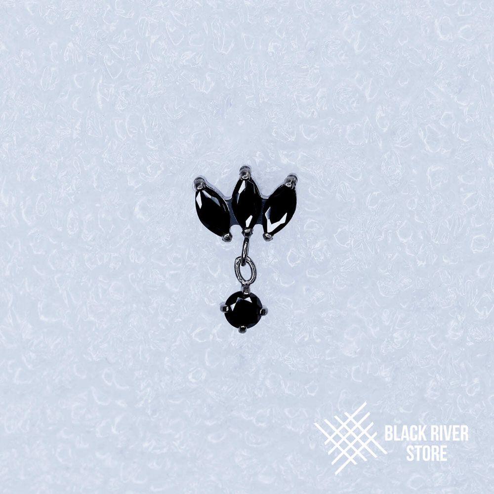 Pendant 3K Marquise Black-