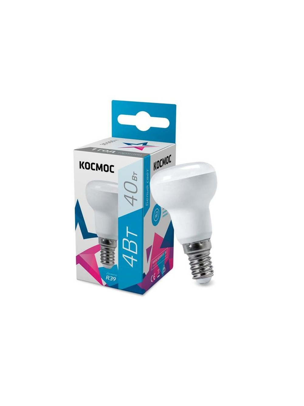 Лампа светодиодная R39 4Вт 220В E14 4500К Космос Lksm_LED4wR39E1445