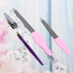 Набор для маникюра в чехле 4шт «Manicure set», цвет микс, (две пилки, кусачки и шабер), 22*6см