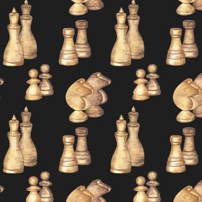 Шахматы на черном / Chess on black