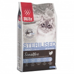 Blitz 2кг Sensitive Sterilised Сухой корм для стерилизованных кошек Индейка