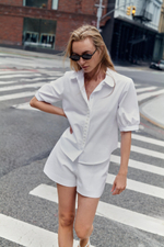 РУБАШКА ИЗ ПОПЛИНА С ЖЕМЧУГОМ — ZARA