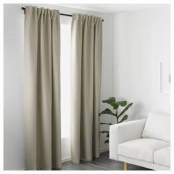 IKEA VILBORG  (ИКЕА ВИЛБОРГ)  -  Шторы затемняющие, 1 пара - бежевые/на ленте 145x300 см
