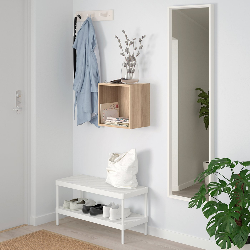 IKEA EKET  (ИКЕА ЕКЕТ)  -  Шкаф настенный - имитация дуба, бейцованного в белый цвет 35x25x35 см
