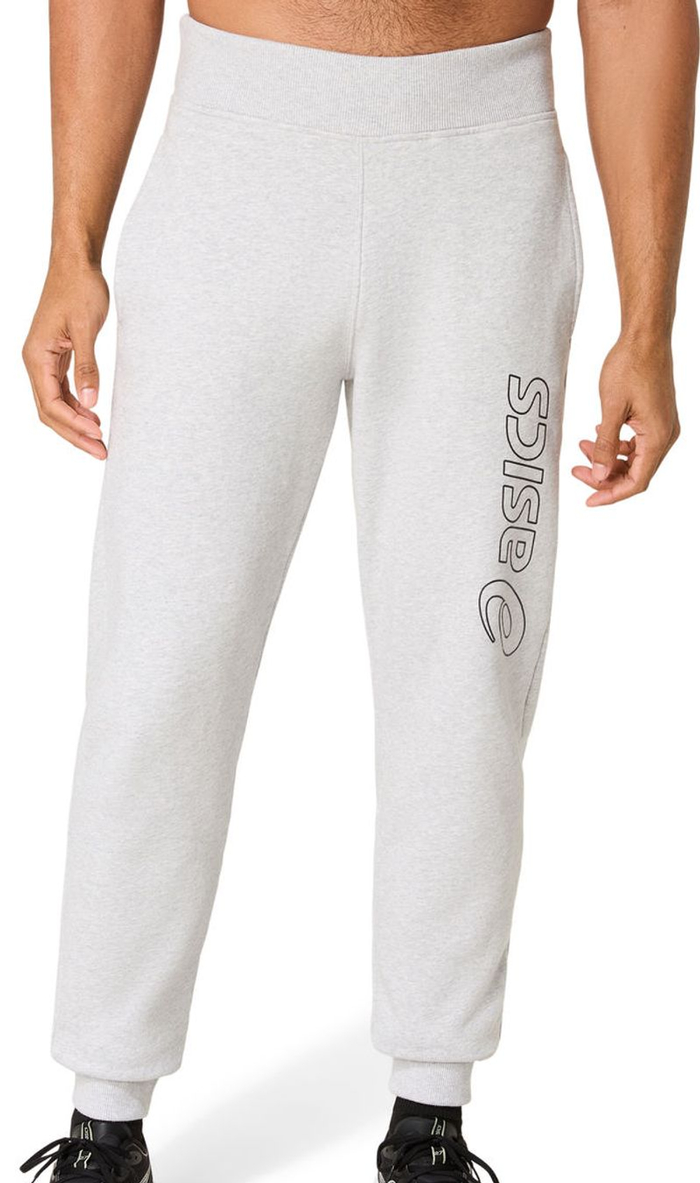 Мужские теннисные брюки Asics Logo - light grey heather