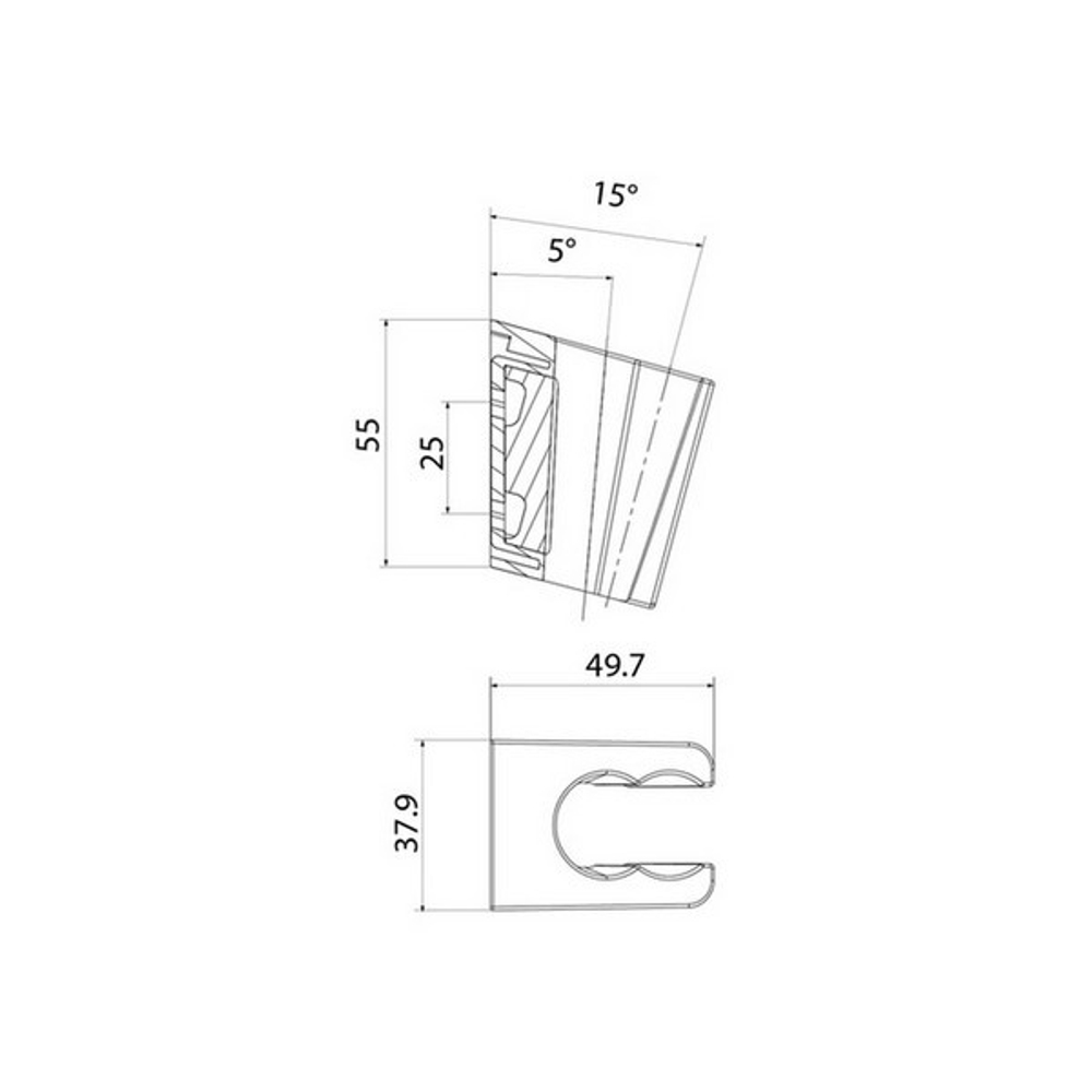 Держатель для лейки IDDIS 080BL00i53 ЧЕРНЫЙ матовый, коробка